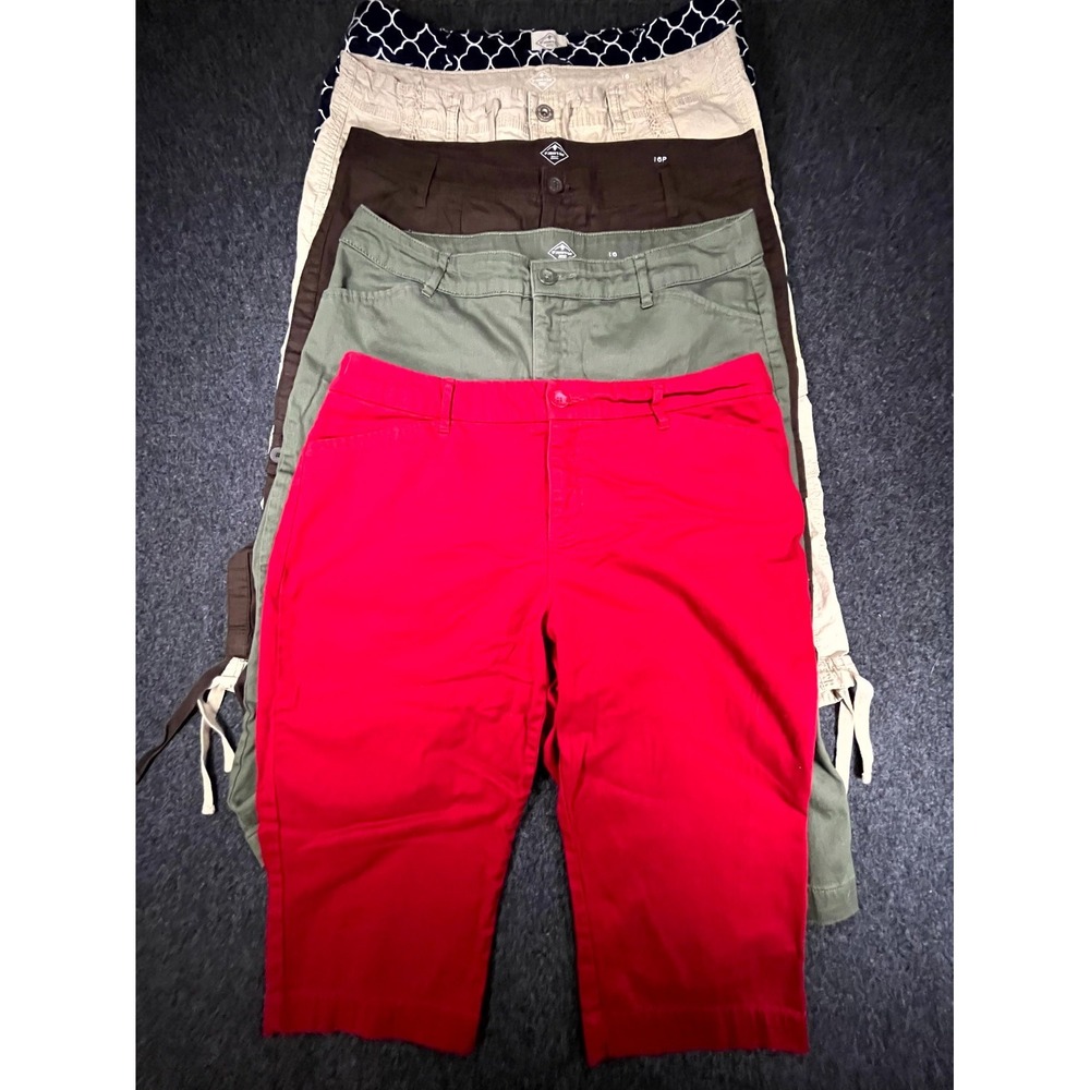 St John's Bay Shorts Womens 16 Multicolor Stretch Hike Outdoor Gorpcore Lot of 5